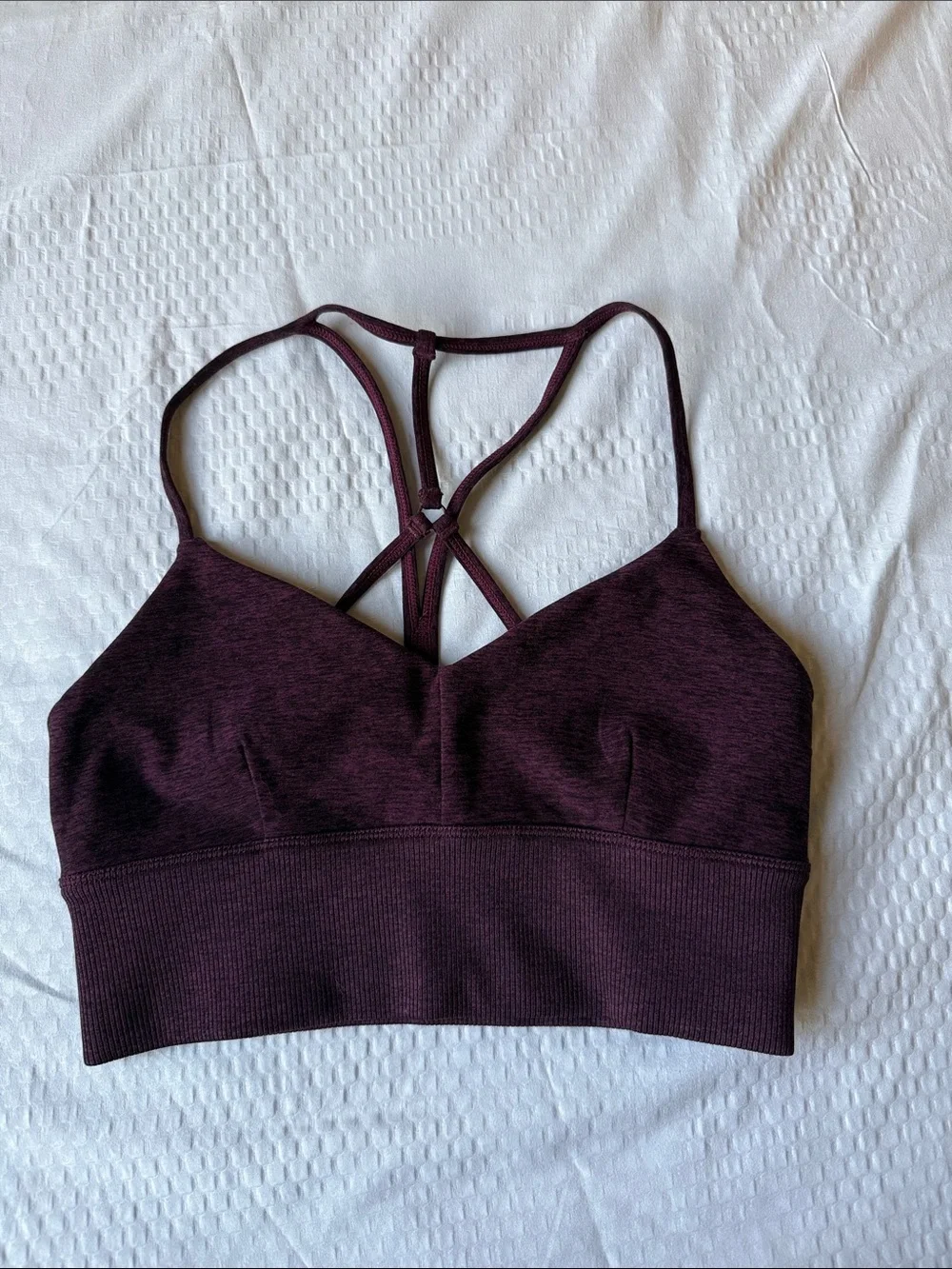 ALO Yoga Plum Strappy Ribbed Sports Bra